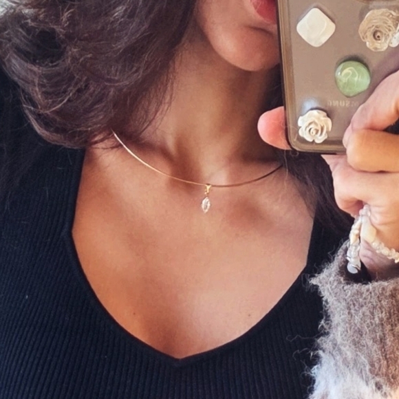 Nwt Non Tarnish Marquise Necklace - Picture 6 of 6